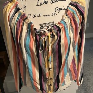 NWOT Striped Blouse Size M